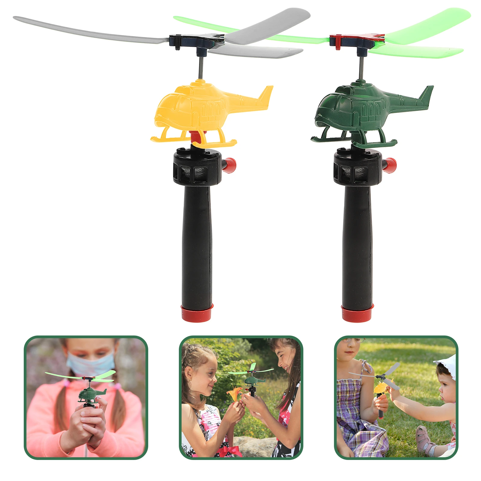 8 Uds. De juguetes voladores con cuerda para tirar, avión para el desarrollo de la amistad, helicóptero, diversión familiar de plástico - imagen 5