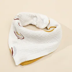 Babero triangular de algodón doble color para bebé - Absorbente