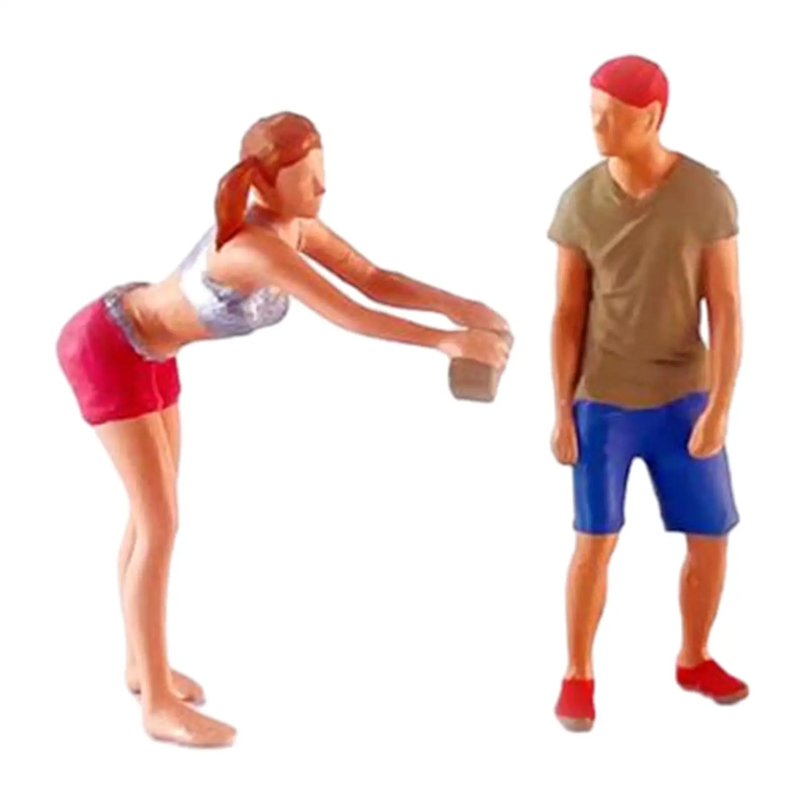 2x Fashion Figures 1/64 Scale People Figure for DIY Scene Photography Props