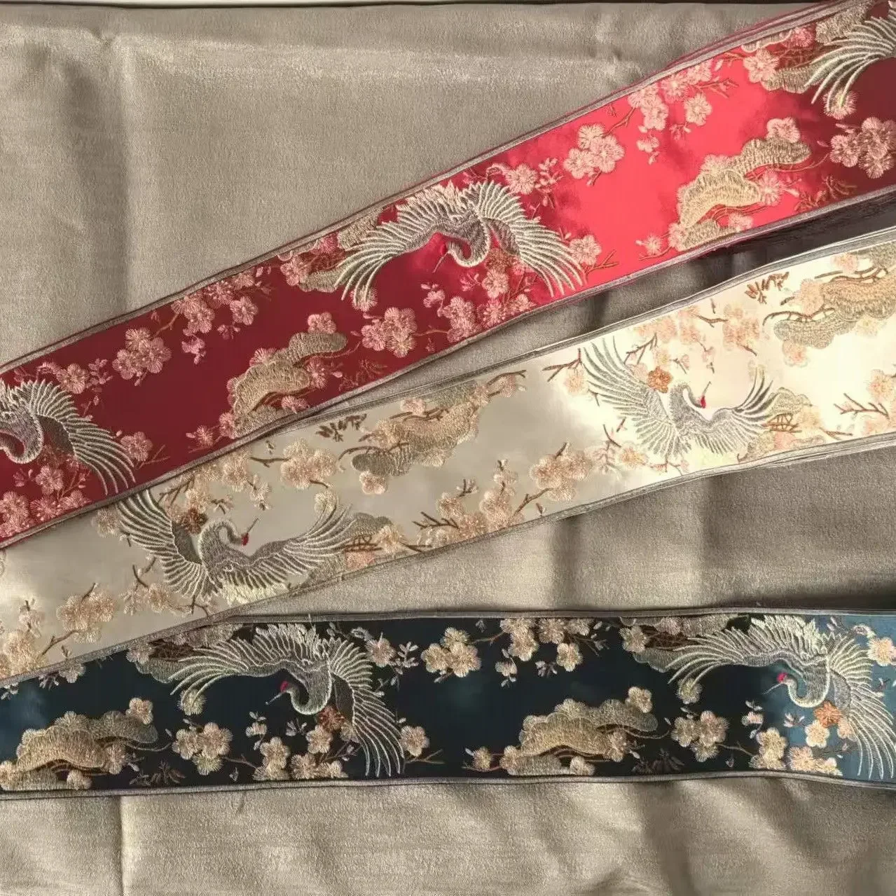 Nuevo Bordado de grulla china, accesorios de encaje Hanfu, cortina de empalme de estilo étnico, decoración, cinta para sofá, corte - imagen 4