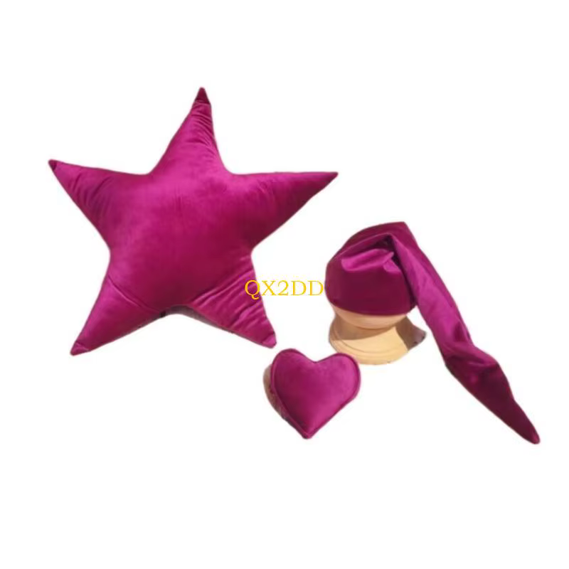 QX2D Set fotografía recién nacido con almohada estrella y sombrero - imagen 3