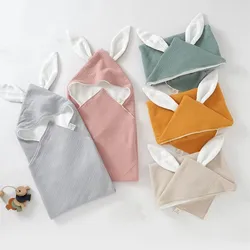 Toalla de baño con capucha orejas conejo para bebé