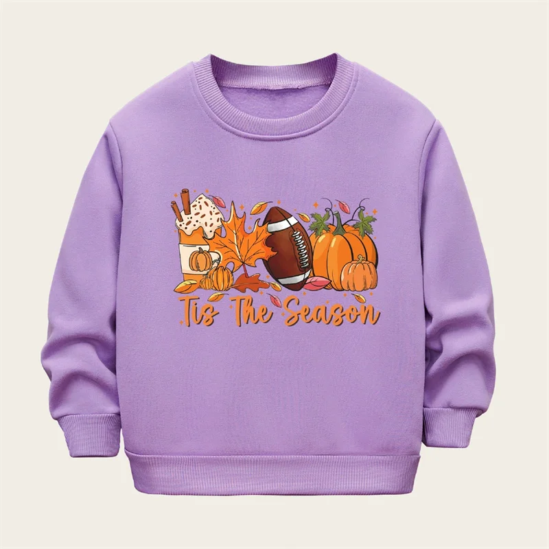 Sudadera de lana para niñas Halloween con cuello redondo térmico