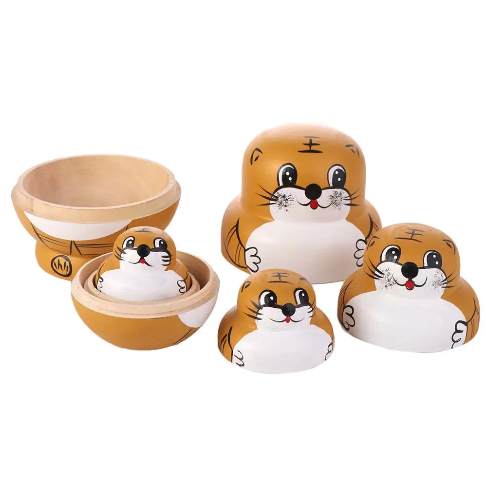 Juguete apilable madera tigre – Matrioska para niños - imagen 3