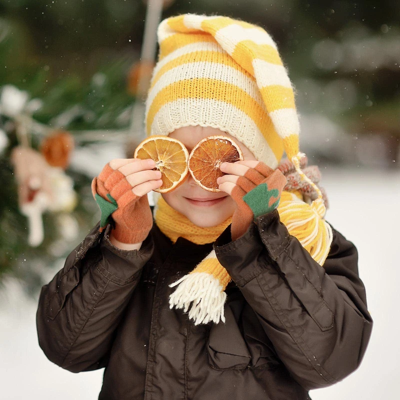 Guantes sin dedos de invierno para niños, manoplas para dedos para niños pequeños, manoplas de medio dedo convertibles de punto con solapa para edades de 5 a 10 años - imagen 3