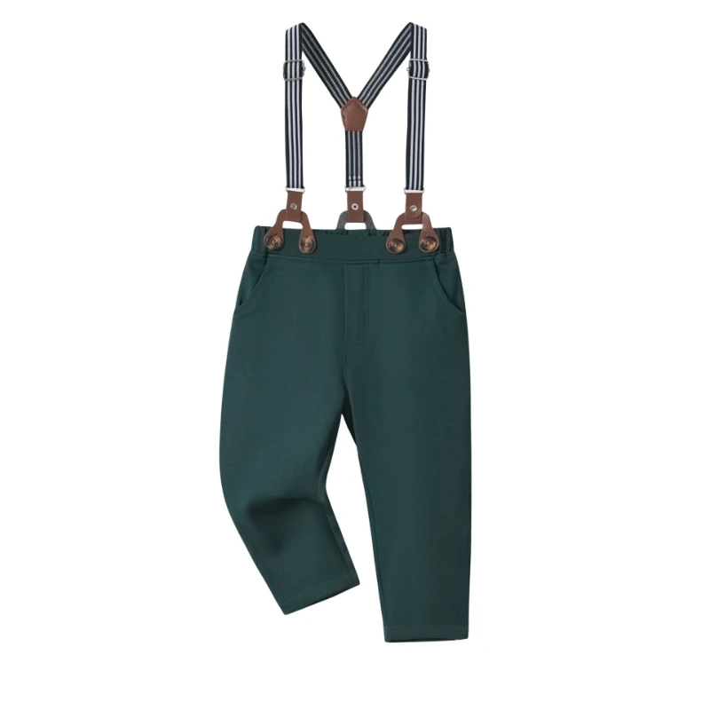 Conjunto formal de 3 piezas de lunares para primavera y otoño para bebés, traje de caballero para niños con pajarita para primera fiesta de cumpleaños y Navidad - imagen 4