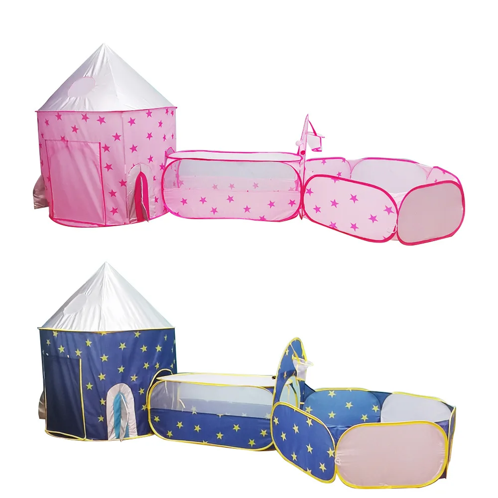 Tienda de campaña 3 en 1 para niños, juguetes, tienda de campaña portátil, piscina de pelotas para niños, tienda emergente, casa de juegos con túnel para gatear