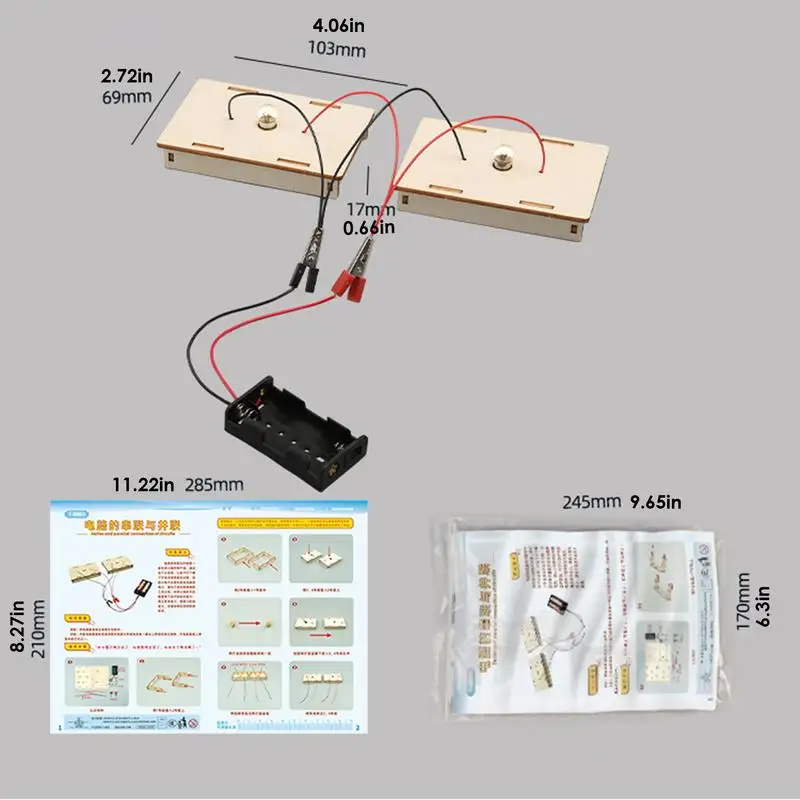 Kit de circuito de aprendizaje de laboratorio de ciencia física, Kit de electricidad para niños, circuitos de construcción educativos, juguetes de aprendizaje de ciencia física para - imagen 5