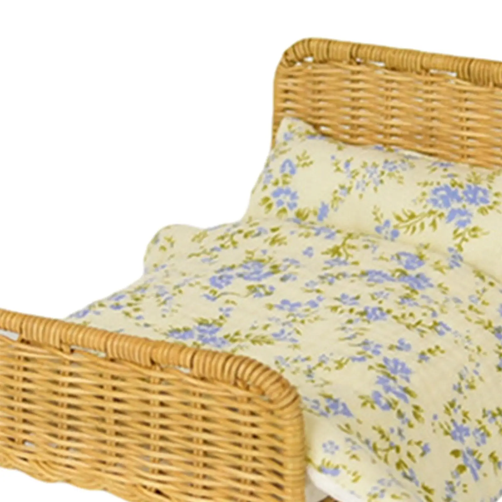 Dollhouse Miniature Ratten Bed 1:6 Dollhouse Decoration Accessories Dollhouse Furniture for Diorama Mini House Photo Props Decor Dollhouse Miniature Ratten Bed 1:6 Dollhouse Decoration Accessories Dollhouse Furniture for Diorama Mini House Photo Props Decor