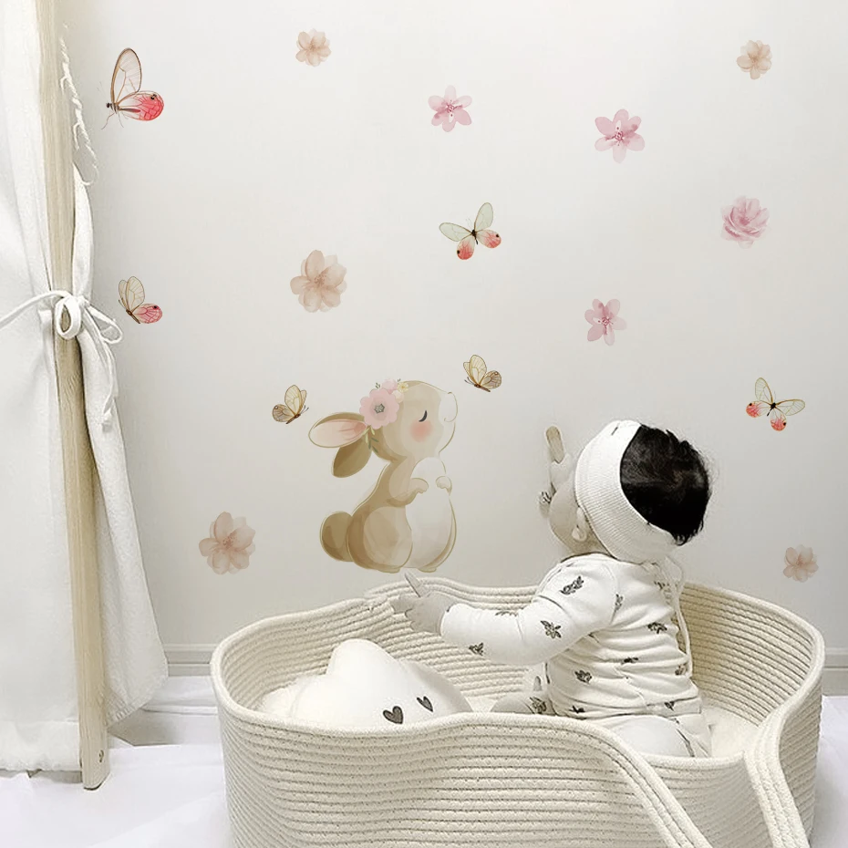 Pegatinas de pared con mariposas y flores para habitación infantil - imagen 4