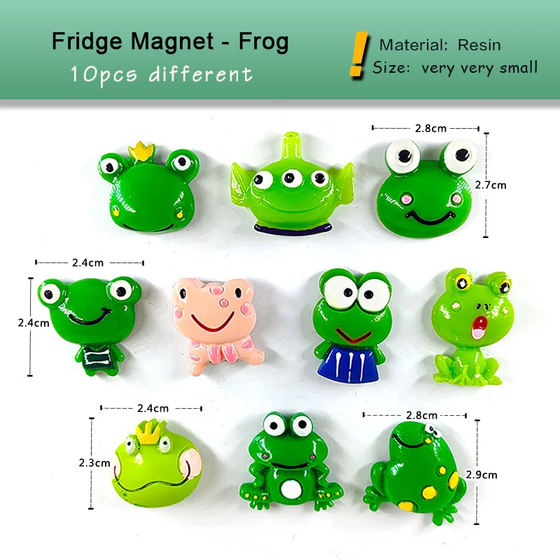 Imán de rana para nevera, dibujos animados de ranas verdes, artesanía de resina, pizarra blanca de animales, mensaje para nevera, accesorios de decoración DIY para el hogar - imagen 4