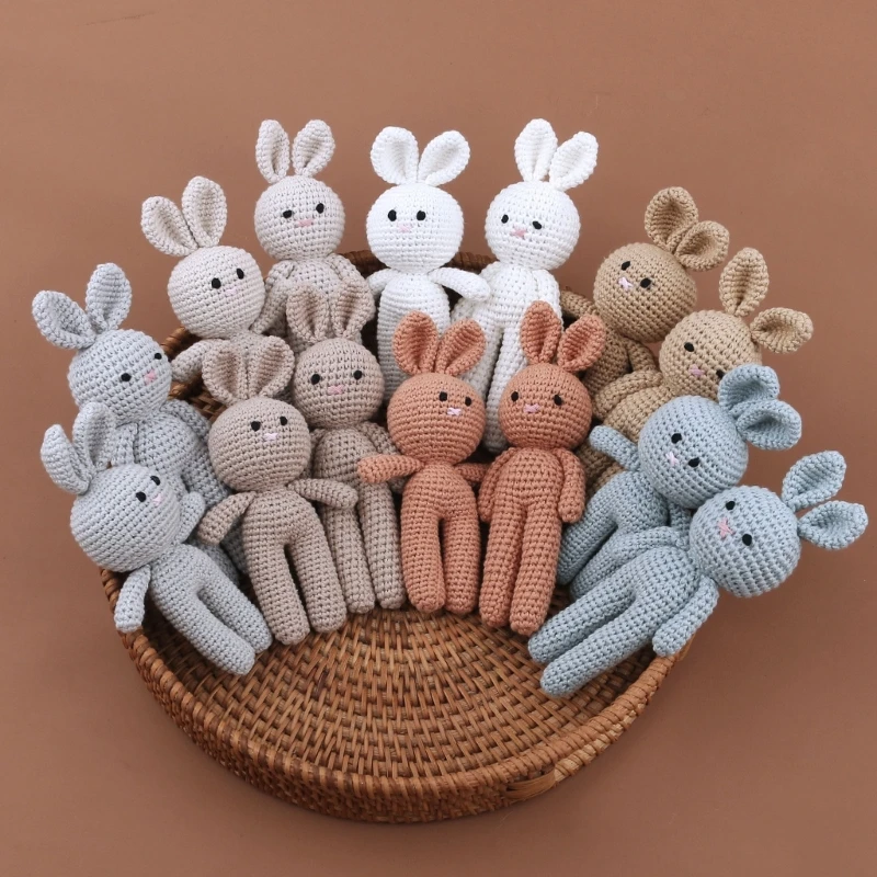 Conejo de peluche artesanal de algodón para bebé – Suave y seguro