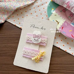 Pinzas de pelo conejito floral para niñas - lazos de encaje
