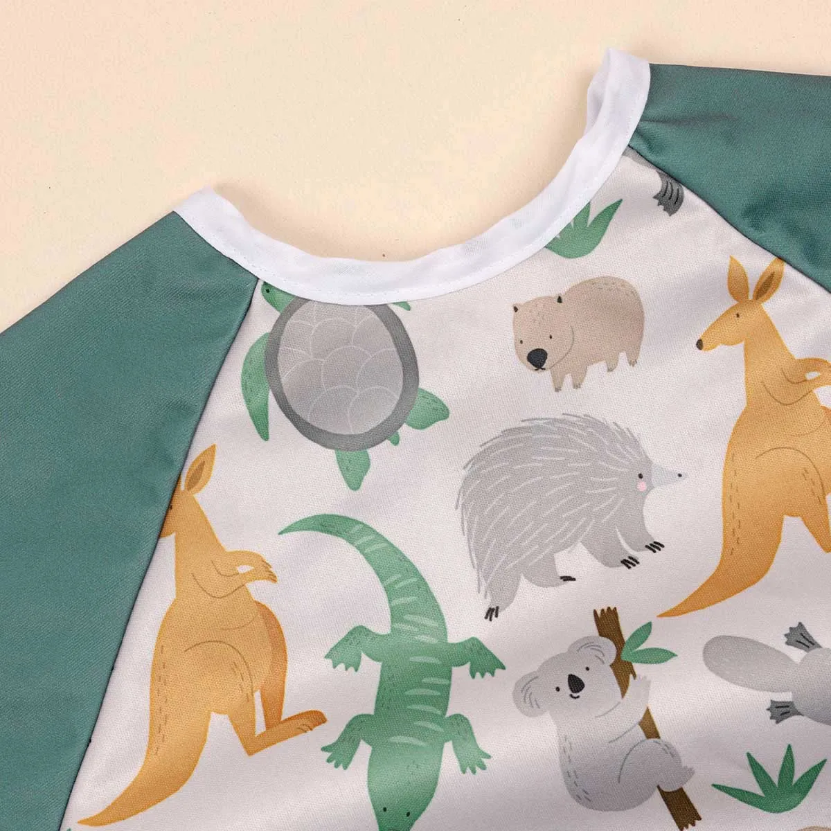 Babero impermeable para alimentación de bebé, camisa de manga larga, dibujo de pintura con bolsillo, 1 a 3 años - imagen 4