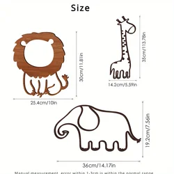 Pegatinas 3D de madera animales para pared bebé
