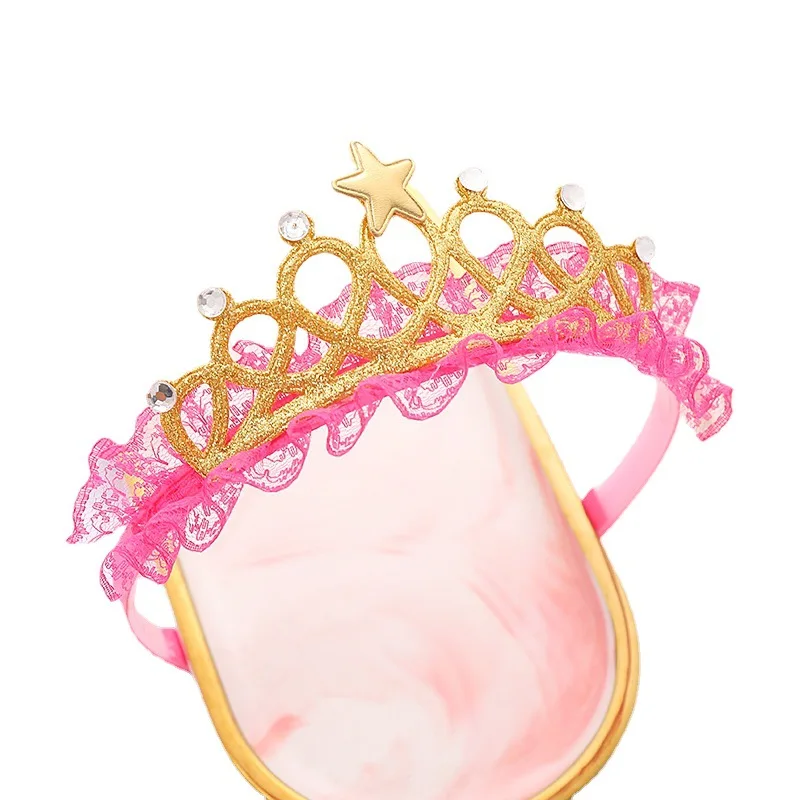 Diadema de corona de tul para niñas con lazo brillante - imagen 3