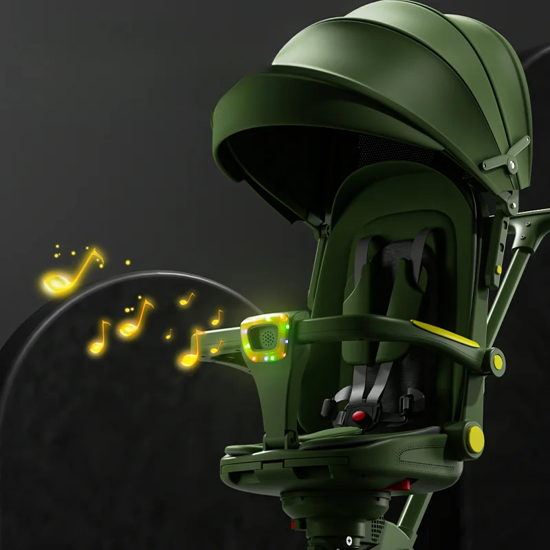 Cochecito de bebé multifunción de dos vías, carrito de bebé sentado y tumbado, portátil, de cuatro ruedas, vista alta, nuevo - imagen 2