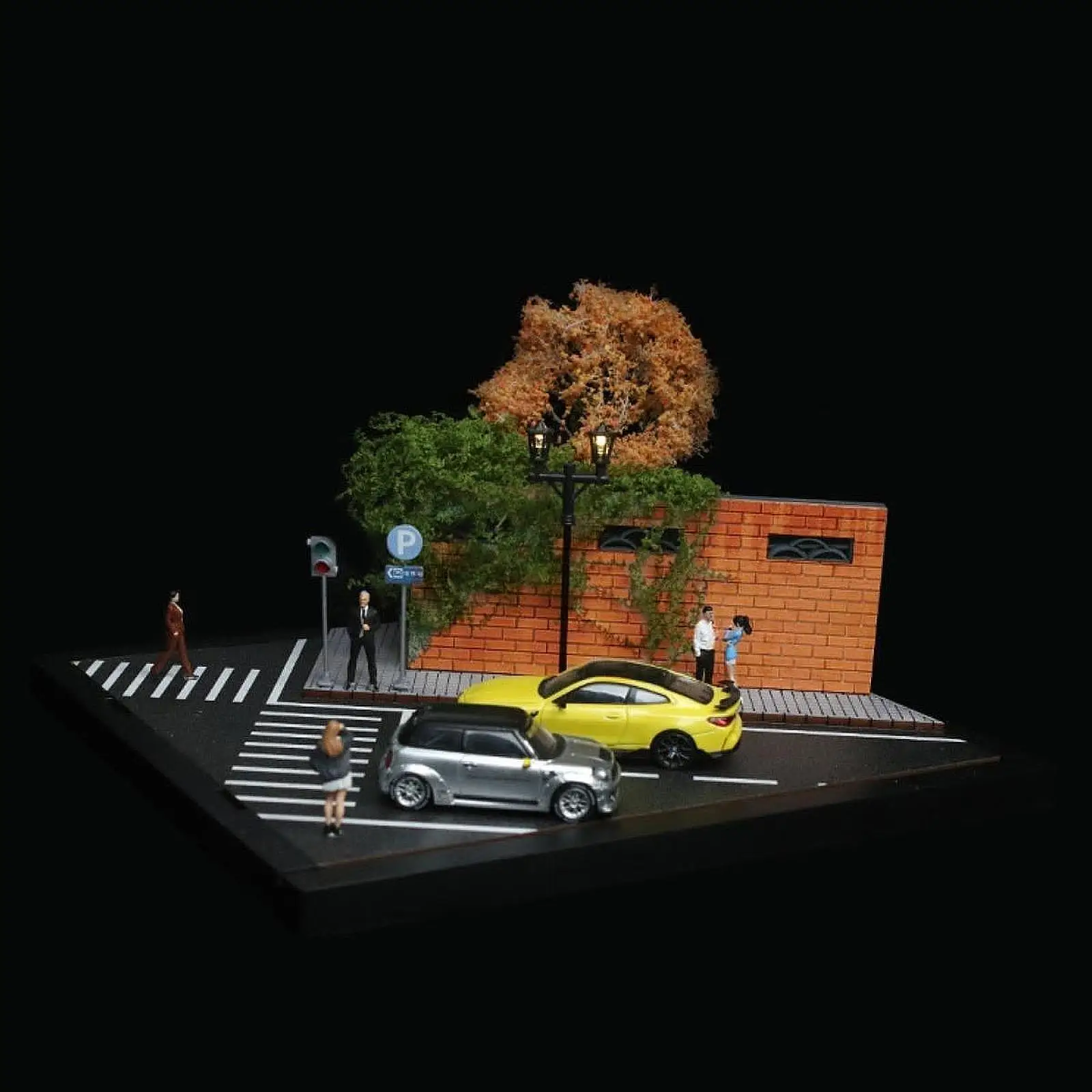 1/64 Car Scene Model Sand Table Scene for Mini Car Vehicle Action Figures