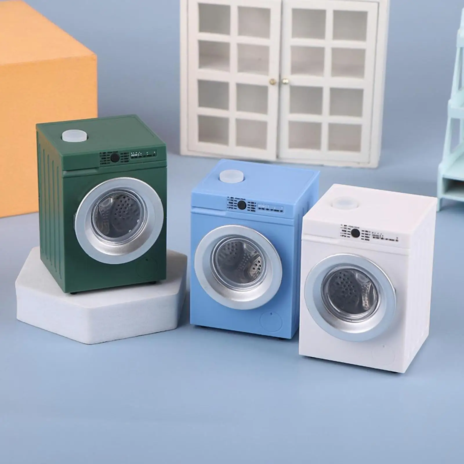 1:12 Scale Dollhouse Washing Machine Doll Accessories Decoration for Bedroom