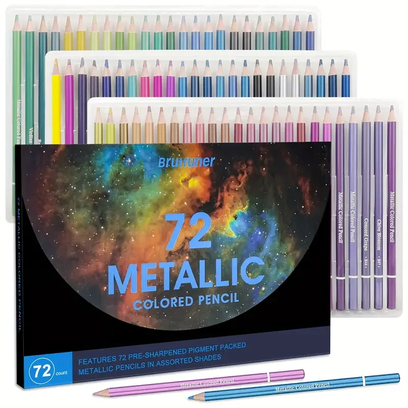 Brutfuner Lápices metálicos de colores para niños dibujo escolar