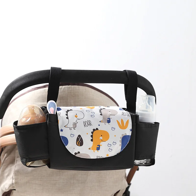 Bolsa de almacenamiento colgante para cochecito, organizador impermeable para cochecito de bebé con ganchos fuertes, gran capacidad para biberones, esencial de viaje - imagen 2