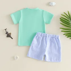 Conjunto bebé Tregren camiseta bordada de pez y pantalón corto