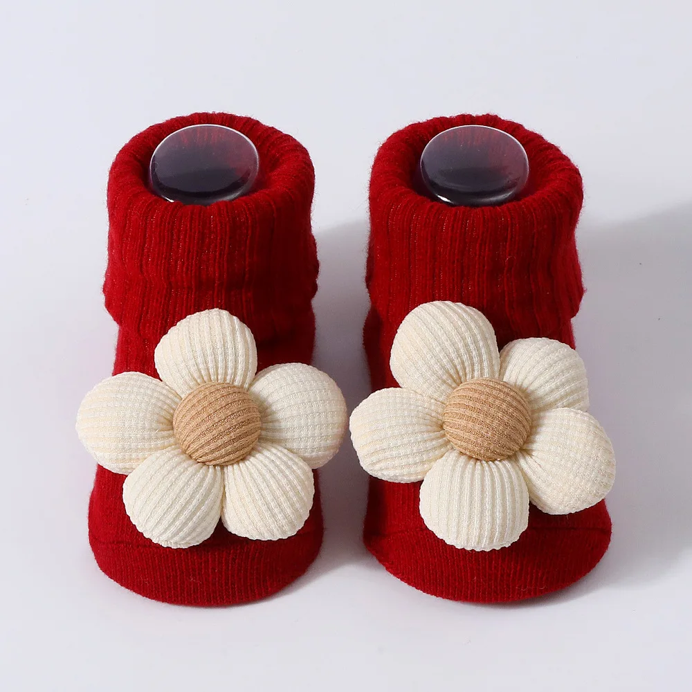 Calcetines bebé flores 3D suaves para recién nacidos – Primavera - imagen 3