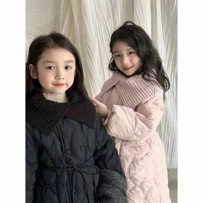 Abrigo de lana para niña con cuello de algodón – Invierno - imagen 5