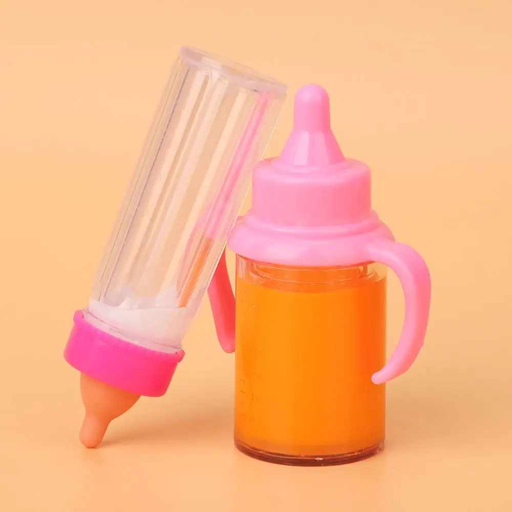 Muñeca de plástico de 18 pulgadas, botellas mágicas de jugo de leche con chupete, Baberos aptos para muñecas recién nacidas, botella de plástico para pezones, juguetes para casa de muñecas - imagen 4
