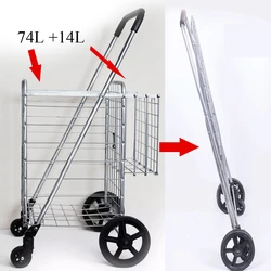 Carro de la compra plegable resistente para padres con cestas amplias