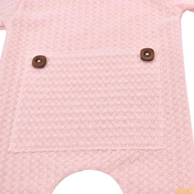 2 unids/set de ropa para sesión de fotos de bebés, mono tejido para bebés, Kit de gorro de cola larga, sombrero, pelele, accesorios de fotografía recién nacido - imagen 3