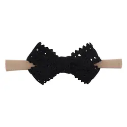 Diadema lazo Bowknot con encaje elástico para bebé y niñas pequeñas