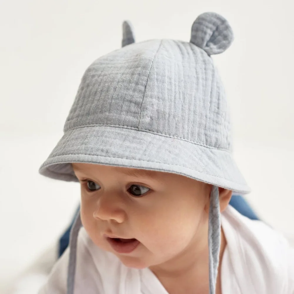 Gorra solar bebé algodón Panamá con orejas de conejo - imagen 5