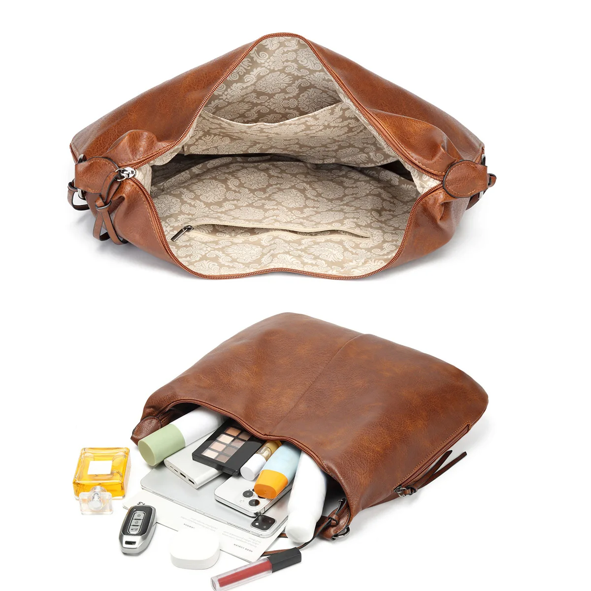 Nuevo bolso de mujer de gran capacidad, bolso de cuero suave, cubo de agua atmosférico, bandolera de un solo hombro, bolso de mamá para madre - imagen 3