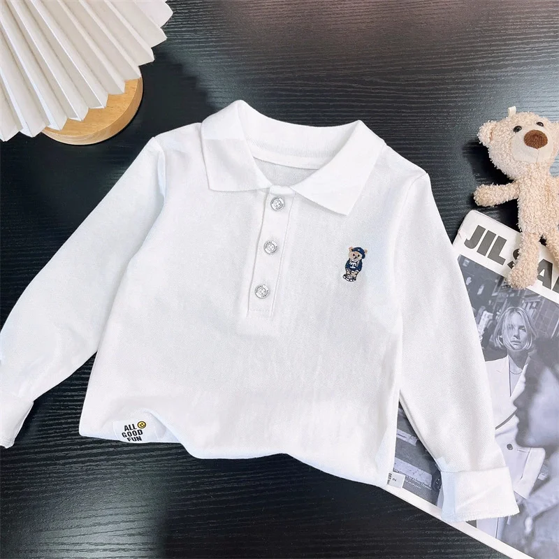 Camisa polo manga larga para niños – Estampado infantil para otoño y primavera - imagen 4