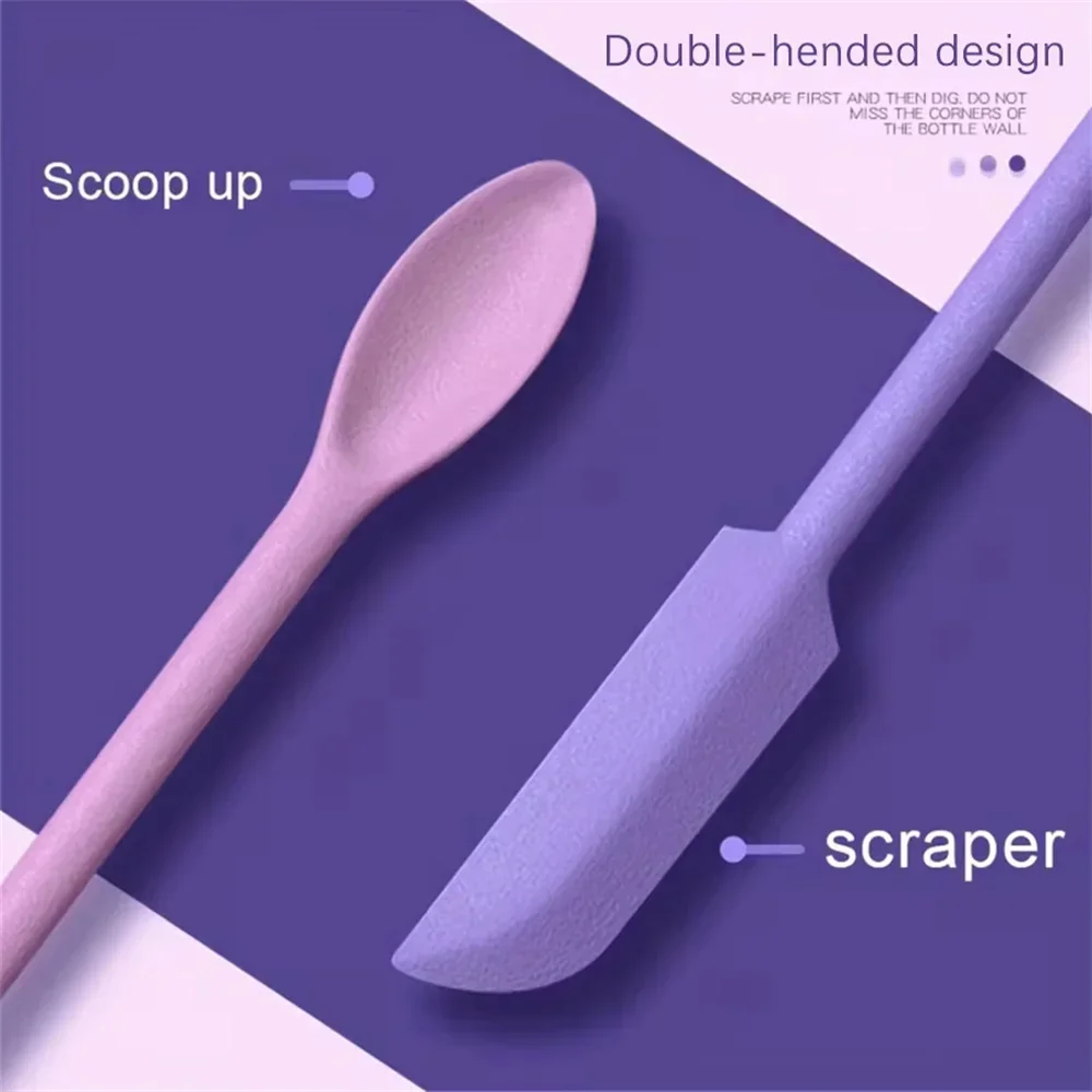 Raspador Mini juego de brochas de maquillaje de excavación cosmética suave, 3 uds., cuchara de silicona, cucharas para raspar mermelada, cepillo para mascarilla facial - imagen 3