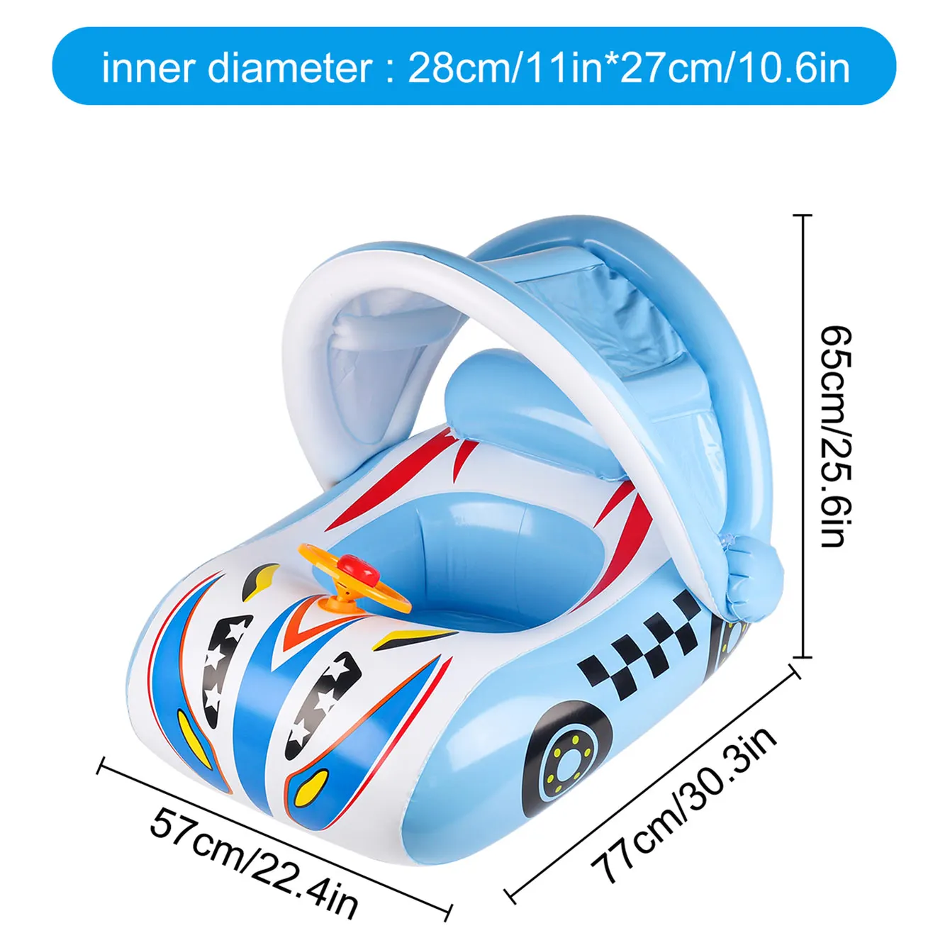 Flotador infantil con toldo y protección solar UV para piscina - imagen 2