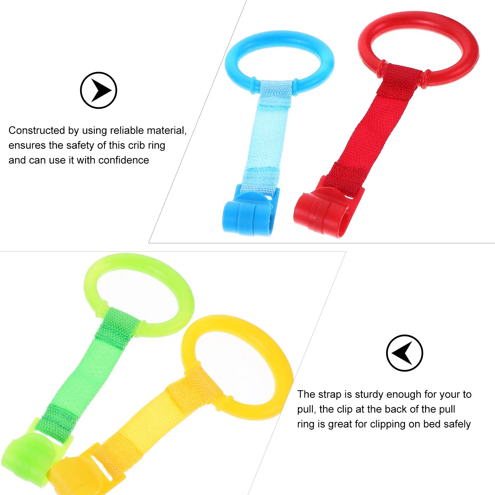 8 Uds. Anillo de pie, accesorios para cuna, guardería para sujetar anillos para caminar, asistencia para parque infantil, asistencia para colgar - imagen 2