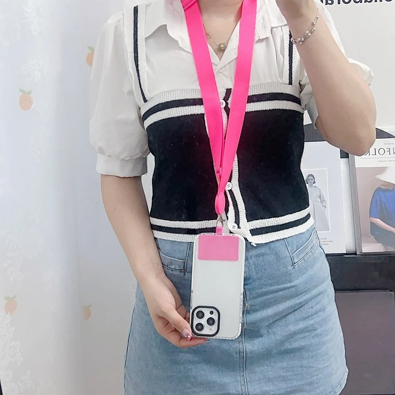 Cordón con correa para el cuello para teléfono móvil, cuerda antipérdida para llaves, correas para teléfono móvil, soporte para correa para el cuello, cordón para colgar, tarjeta de parche - imagen 4