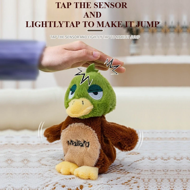 Flappy-juguete de peluche de loro para niños, alas electrónicas animadas para batidos de pájaros, recargable, sonido realista, activado por tacto - imagen 3