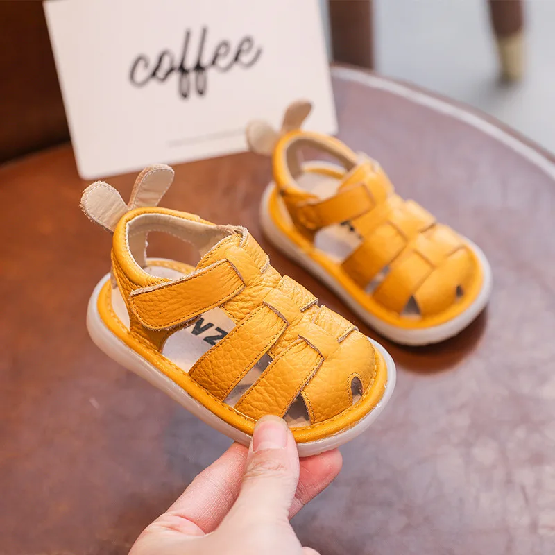 Sandalias de piel con suela blanda para niños, verano - imagen 4