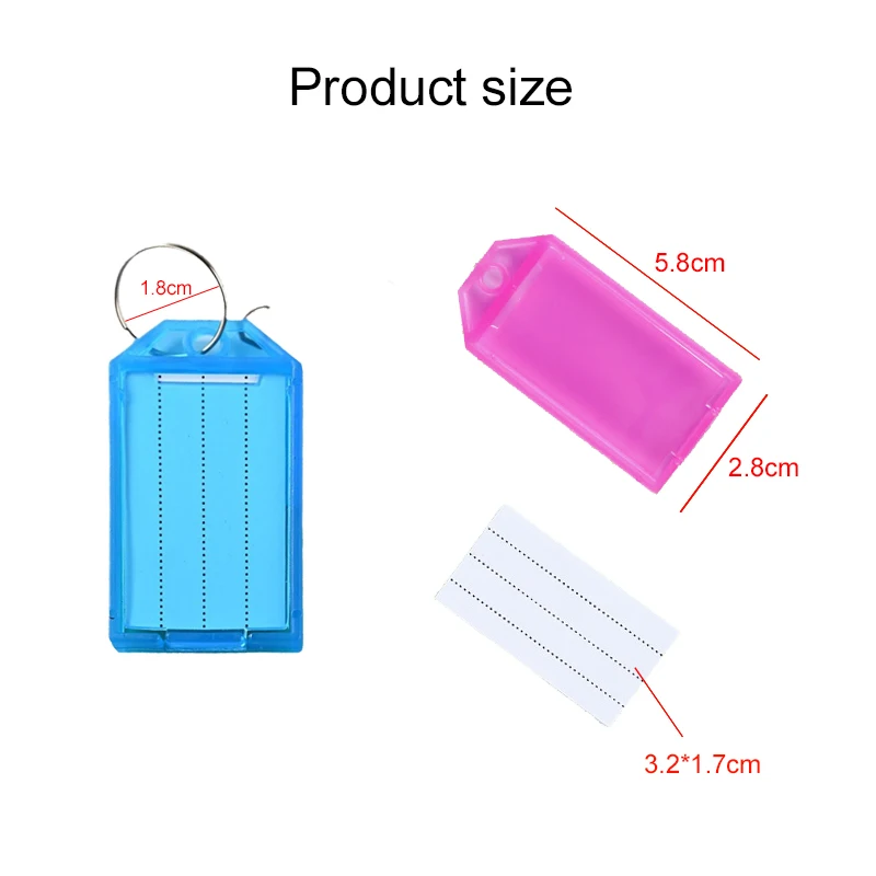  ﻿ 10 ~ 50 Uds llavero etiquetas para llaves etiqueta con anillo dividido para DIY nombre numerado etiqueta de equipaje etiqueta de identificación etiquetas de nombre plástico colorido Tmz - imagen 2