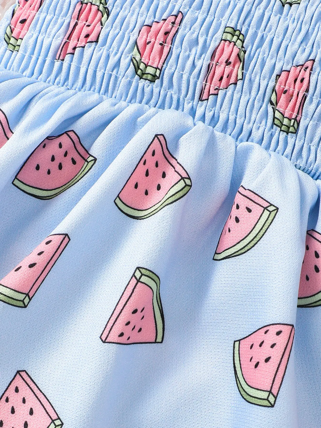 Vestido sin mangas de tirantes con lazo para niña, sandía de verano - imagen 4