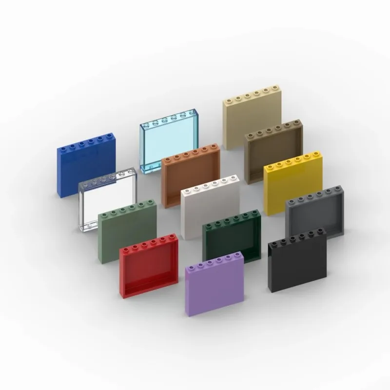 20 piezas ladrillos MOC 1x6x5 ventana casas de vidrio elemento de pared 59349 compatible con paneles de bloques de construcción ensambla accesorios 3754