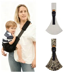 Portabebés de seguridad para salir, taburete de cintura con artefacto para bebé, portátil, con patrón de leopardo Simple, tipo abrazo frontal y trasero