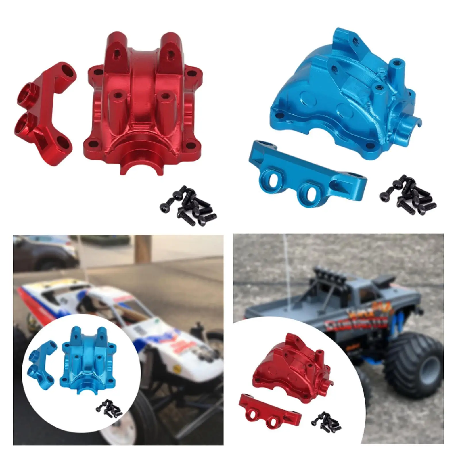 Front Gear Case Cover Spare Parts Replacement Upgrade Kit Differential Case 1:10 Scale RC Car Metal Gearbox for TT02 RC Crawler