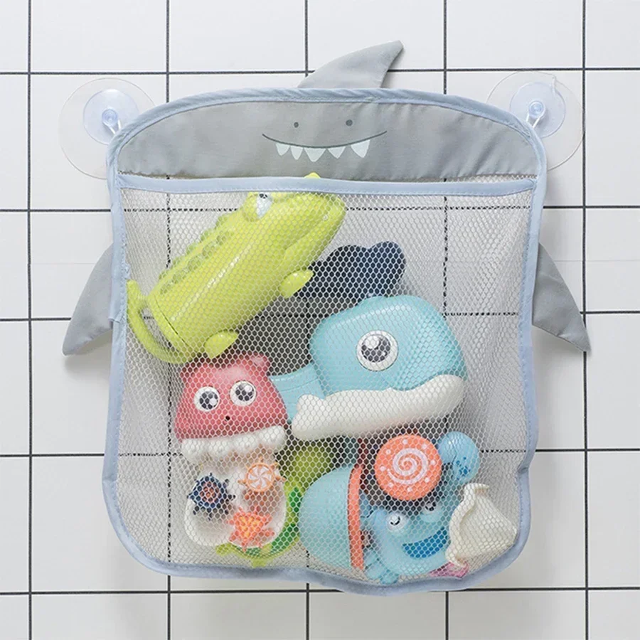 Nuevo bolso de malla para baño de bebé, diseño de ventosa para juguetes de baño, cesta para niños, formas de animales de dibujos animados, tela, juguetes de arena, bolsa de red de almacenamiento - imagen 2