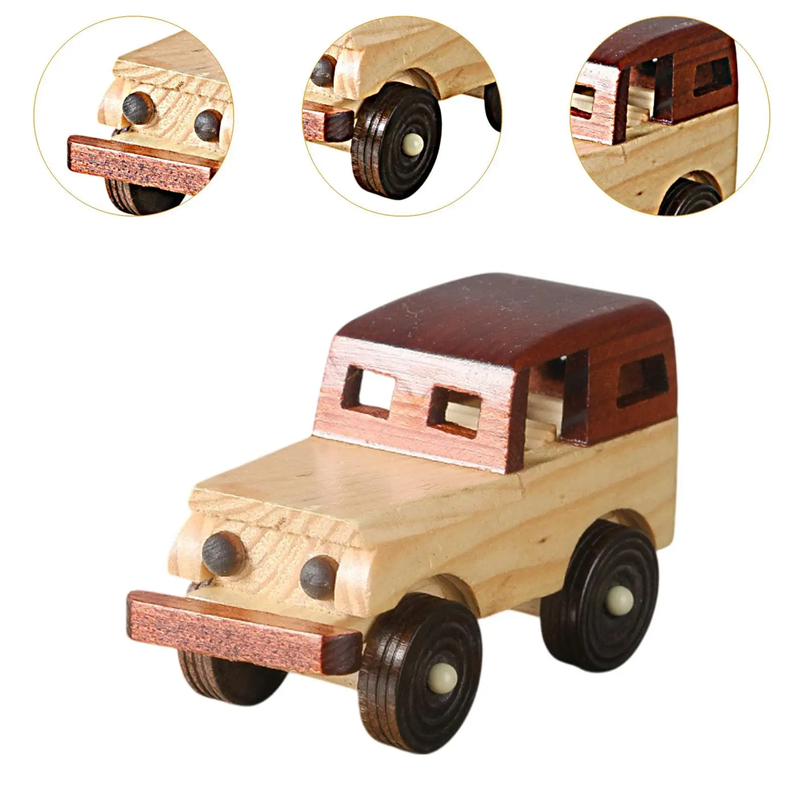 Vintage Car Model, Collectible Vehicle Figurine Sculpture Photo Prop Wooden Ornament Miniature Automobile for Son Men Lovers