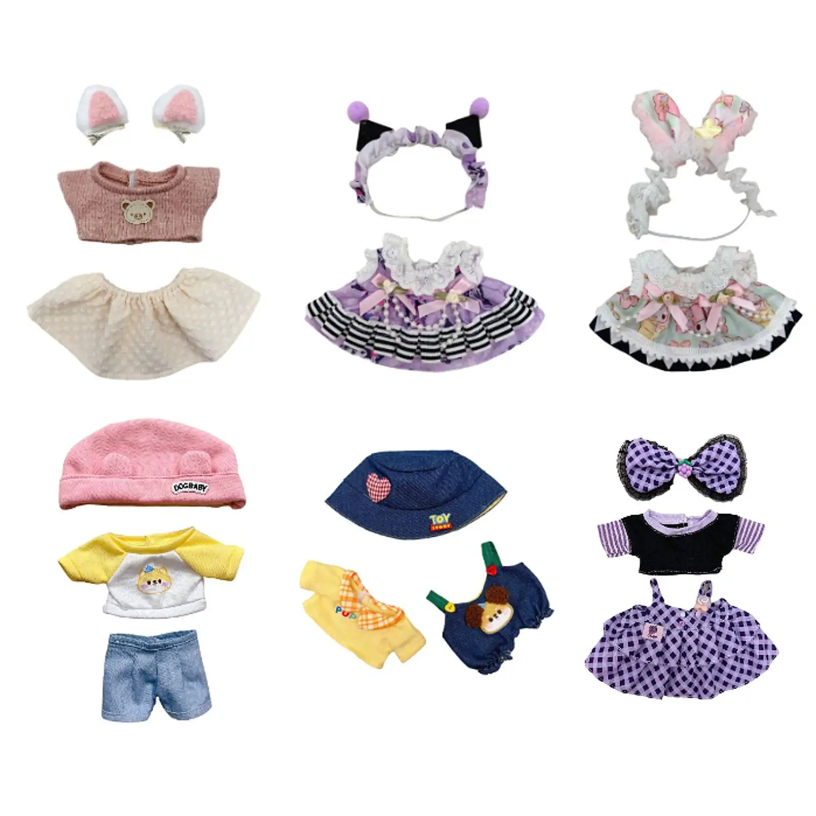 20cm Cotton Doll Clothes Cute DIY Plush Doll Accessories Cotton Doll Costume