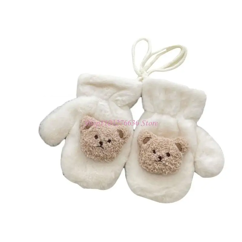 R6FD Niños Mittens 3-8 años dibujos animados dibujos animados para niños guantes invierno Guantes esquí cálidos para - imagen 2